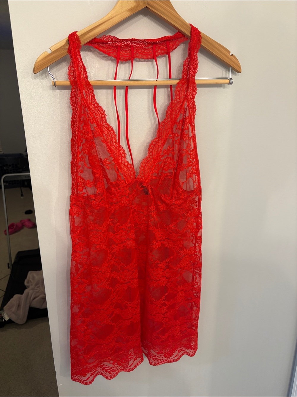 Red Lace Strappy Chemise